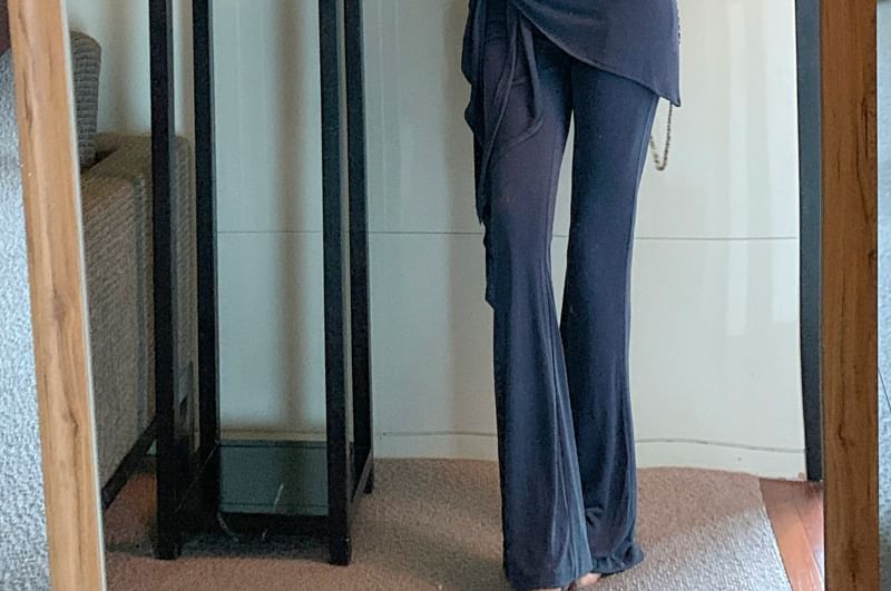 Metonymph - T-shirt met korte mouwen en off-shoulder effen cropped model / yogabroek met hoge taille en effen rok