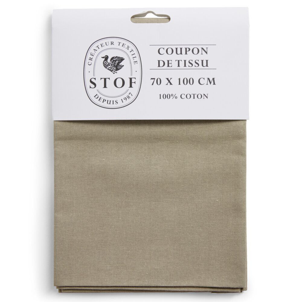 Coupon tissu coton 70x100cm brun