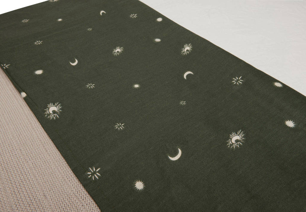 Mooi lakentje maar verkleurt meteen na wassenbaby ledikantlaken 120x150 cm Stargaze Leaf Green