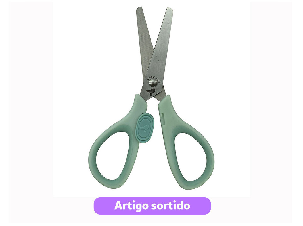 TESOURA PARA ESQUERDINOS AUCHAN 13CM CORES SORTIDAS