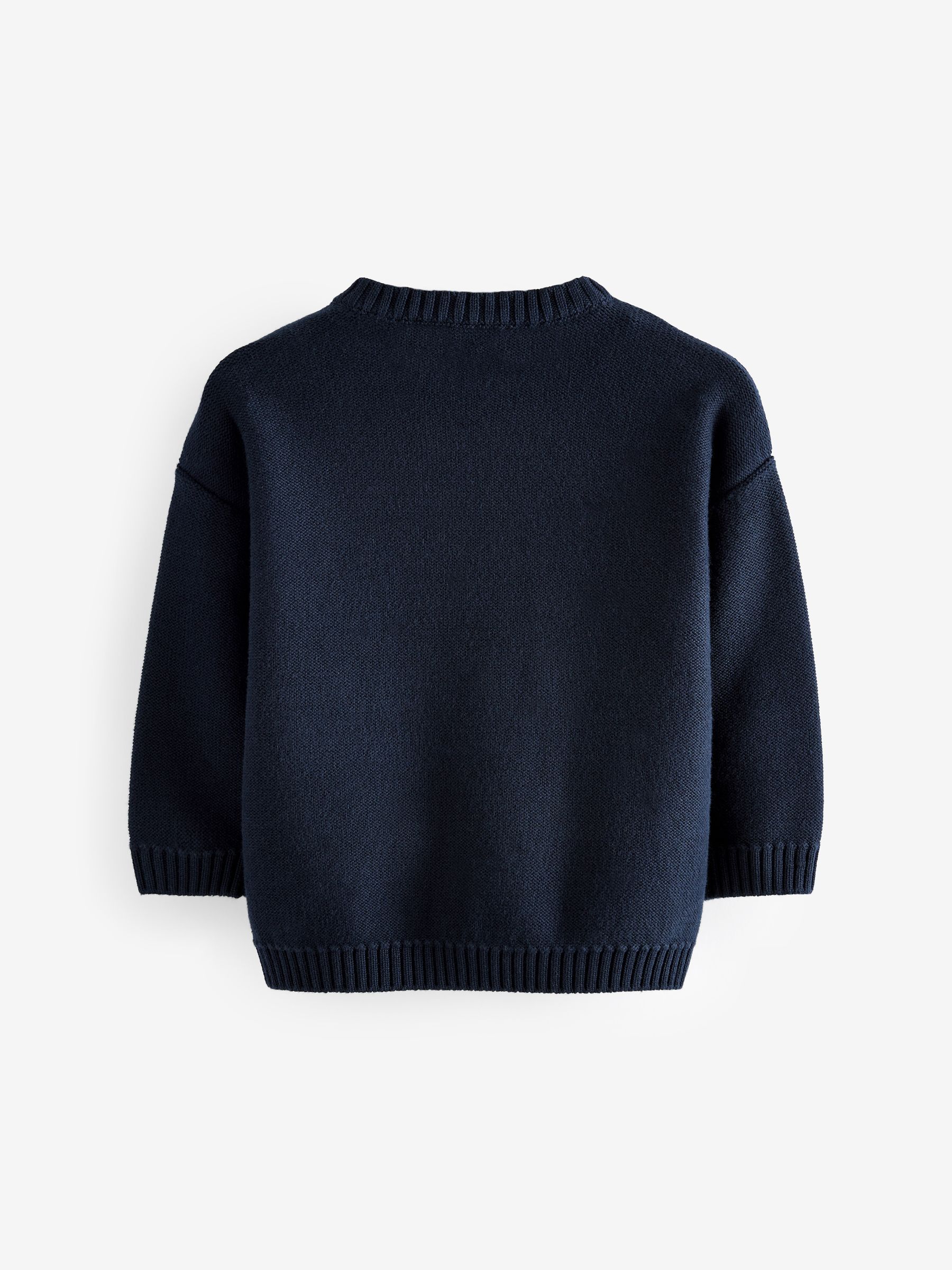 Marineblauw kerstman rendierslee - 100% katoenen Kersttrui (3mnd-7jr)
