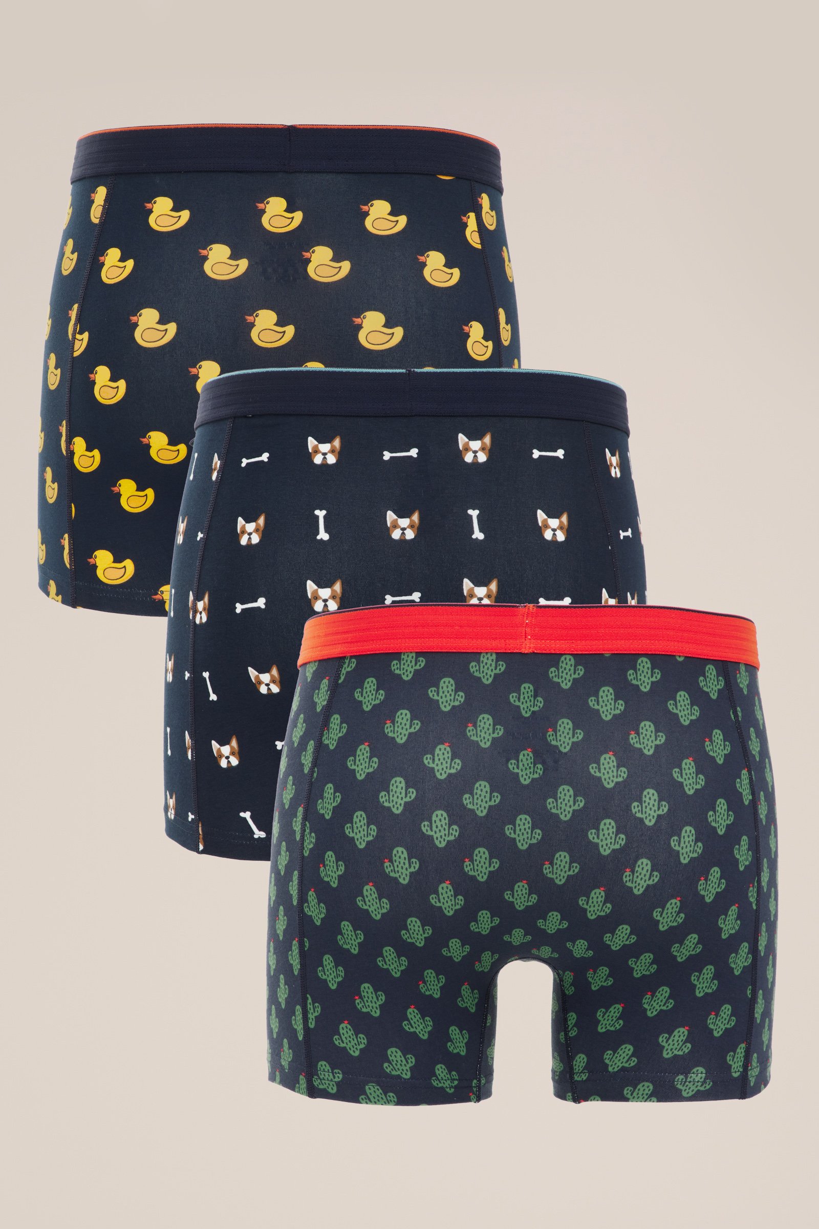 boxershort met dessin, 3-pack WE Fashion Multikleur