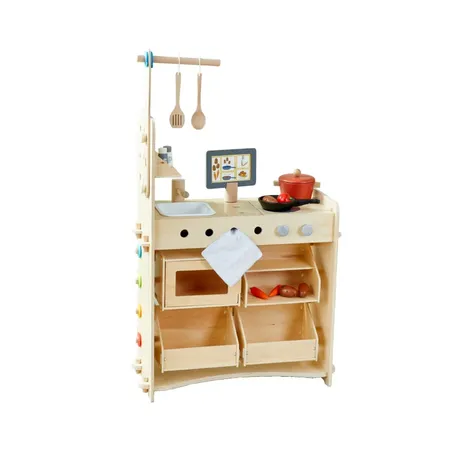 HABA Creative Play 3 in 1 – Spielküche, Kaufladen & Werkstatt für Kinder