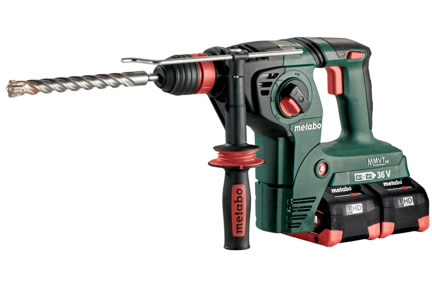 Metabo KHA 36-18 LTX 32 36V (2x 18V) LiHD Accu SDS-plus combihamer set (4x 8.0Ah accu) in MetaBox - 3,1J