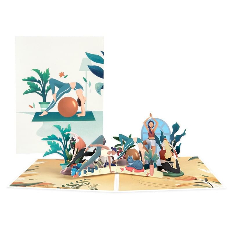 ekapop - Yoga 3D Wenskaart