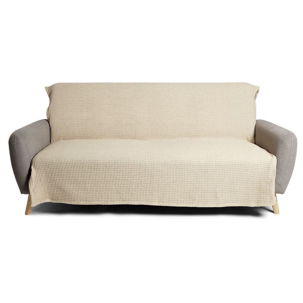 Jeté de canapé 170x250cm polycoton gaufré beige