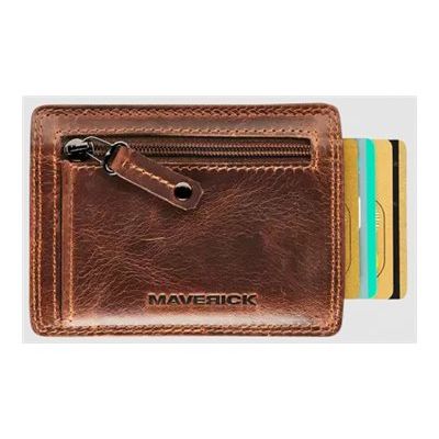 Maverick The Original - Portefeuille - slim RFID - cuir de vachette pleine fleur tanné végétal - brun