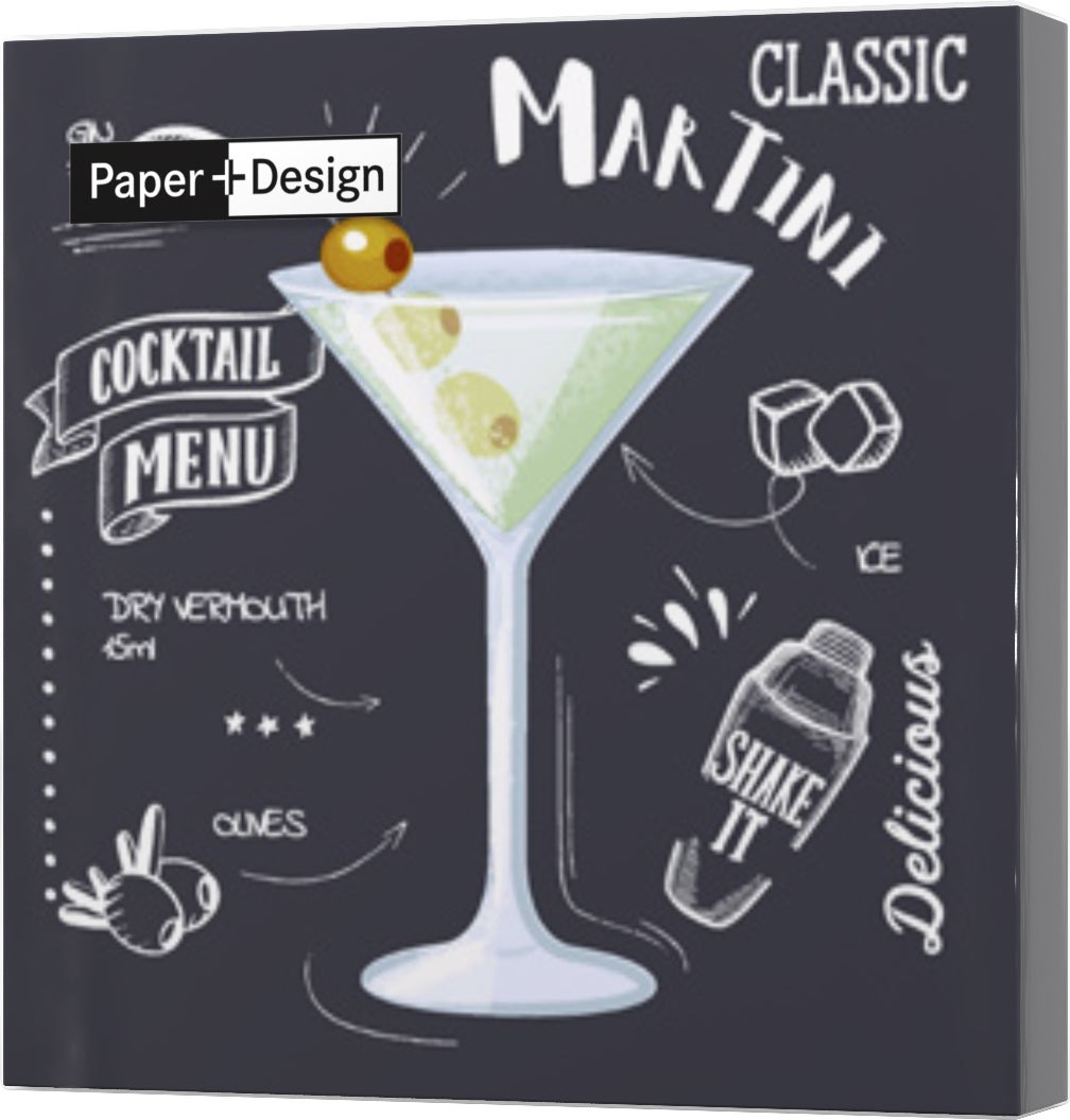 Paper + Design servet Martini Black zwart 24 x 24 cm 20 stuks