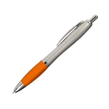 Macma Kugelschreiber mit satiniertem Gehäuse, silber-orange, 20 Stück