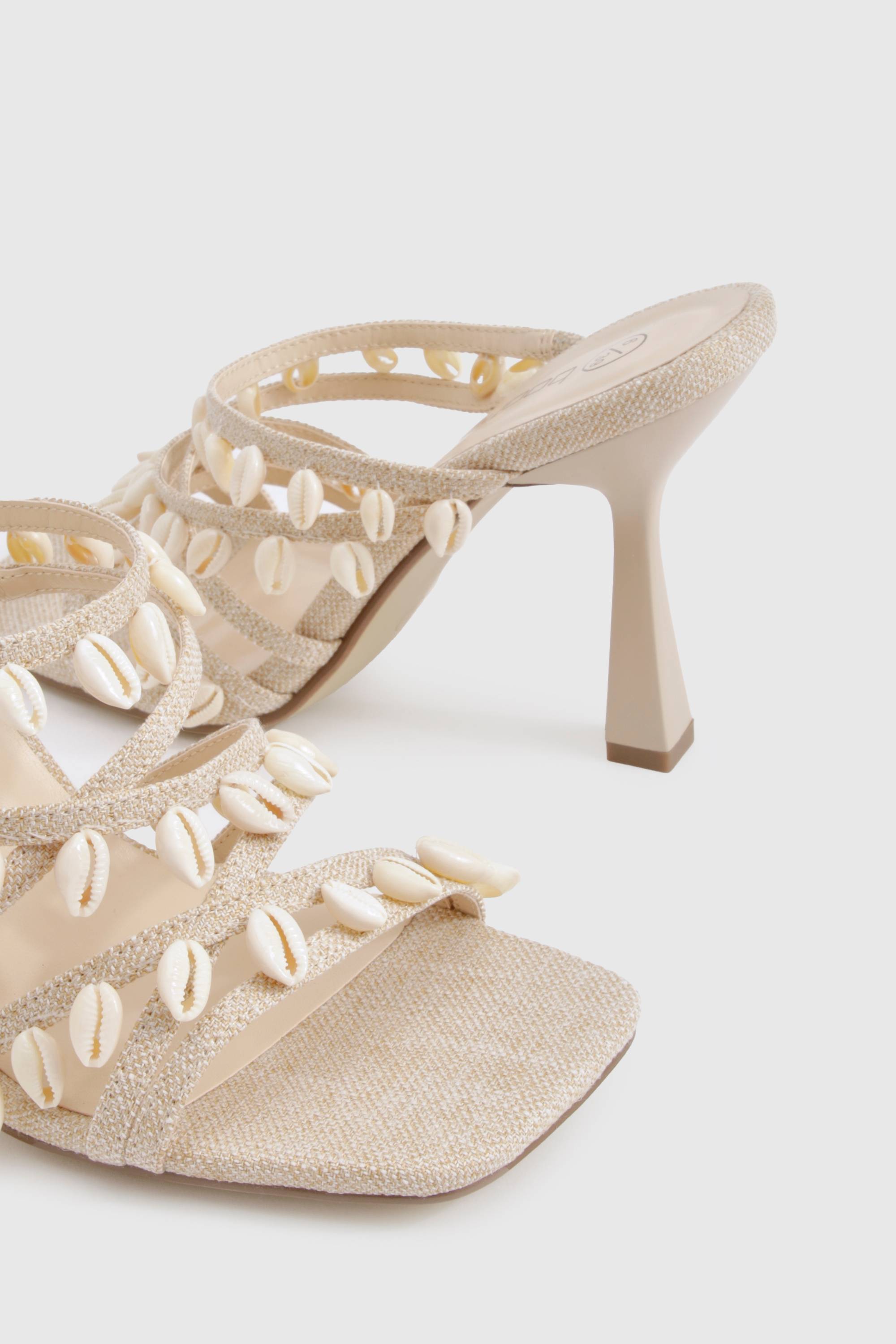boohoo Mules à talons hauts à brides avec détail coquillage