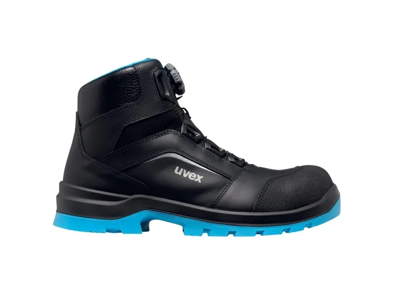 Uvex xenova BOA S1P, Unisex, Voksen, Sikkerhedsstøvler, Sort, Blå, ESD, S1P, Hurtig luk snørebånd
