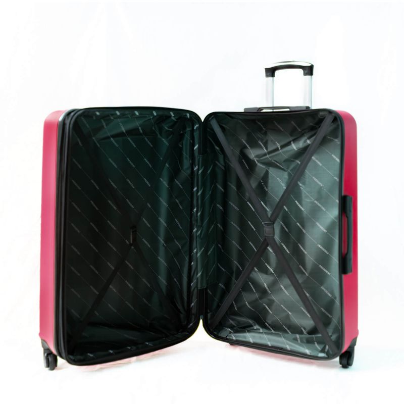 Lot de 3 valises rigides FG671 Extensibles 55, 65 et 75 cm Rose