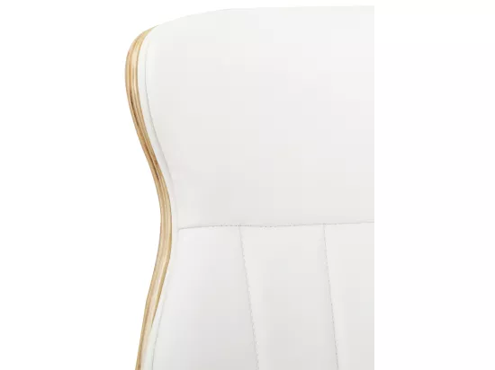 Chaise de bureau - Similicuir & Métal chromé - Nature / Blanc - Melilla