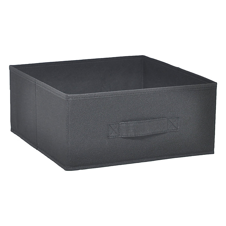 Boîte de rangement rectangulaire en textile Mixxit coloris noir