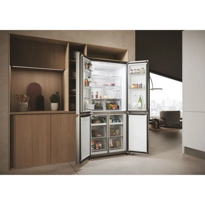 Réfrigérateur multi-portes - HAIER - HCR3818ENMM - Classe E - 467 L - 35 dB - 181,5 x 83,3 x 65 cm - Silver