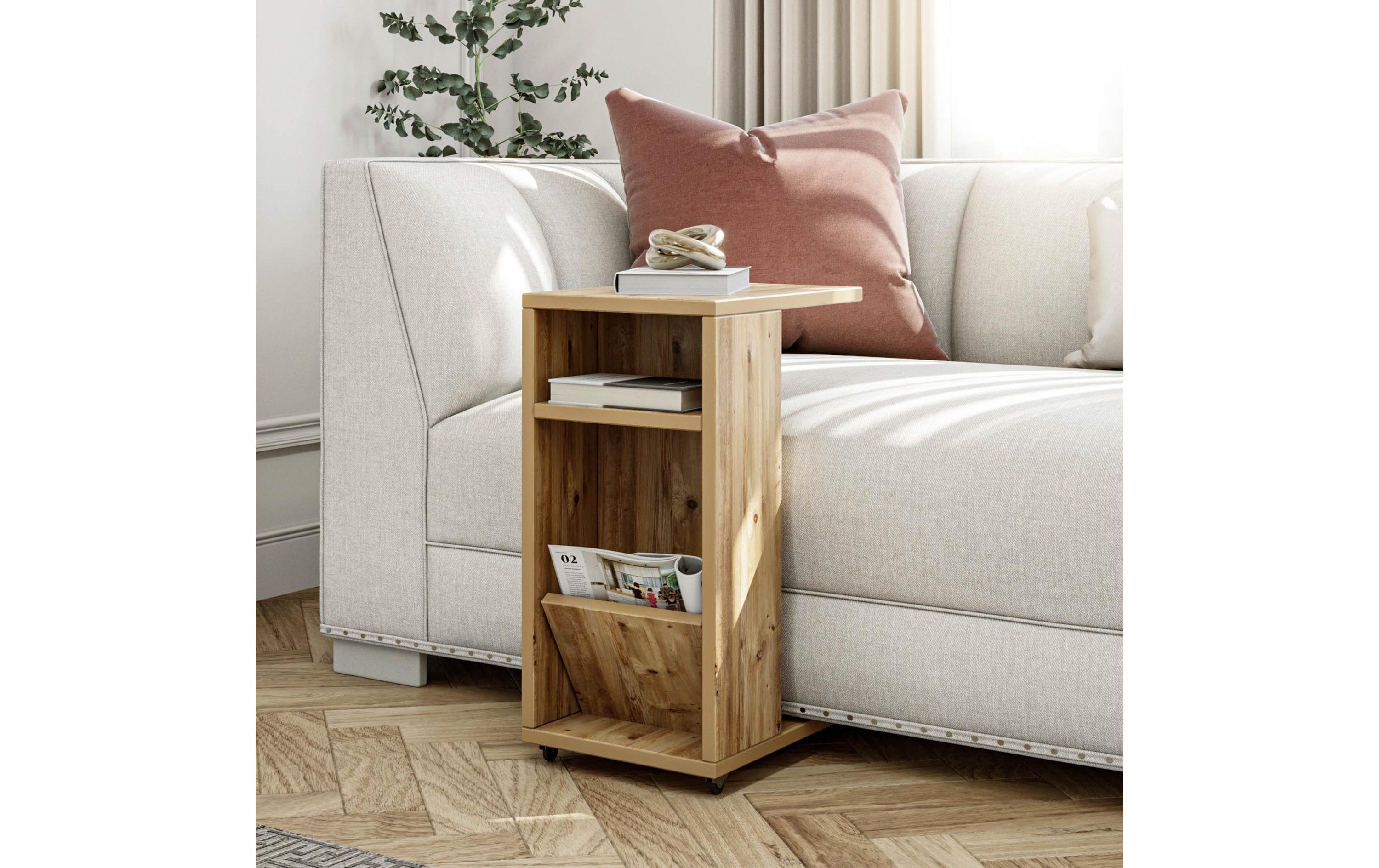 Beistelltisch Filinta 30 x 63 x 40 cm, NatureRegalwagen