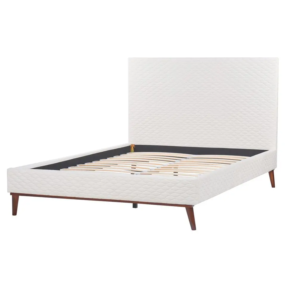 BAYONNE - Tweepersoonsbed - Wit - 140 x 200 cm - Fluweel