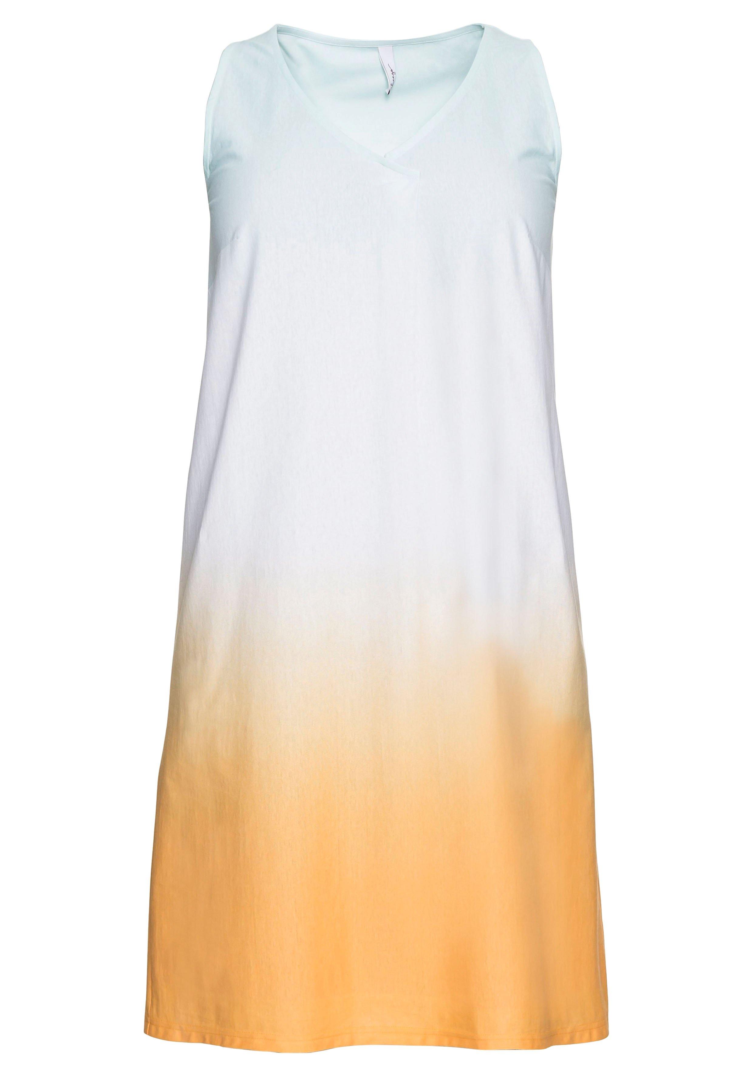 Ärmelloses Shirtkleid in Batik-Optik, in A-Linie