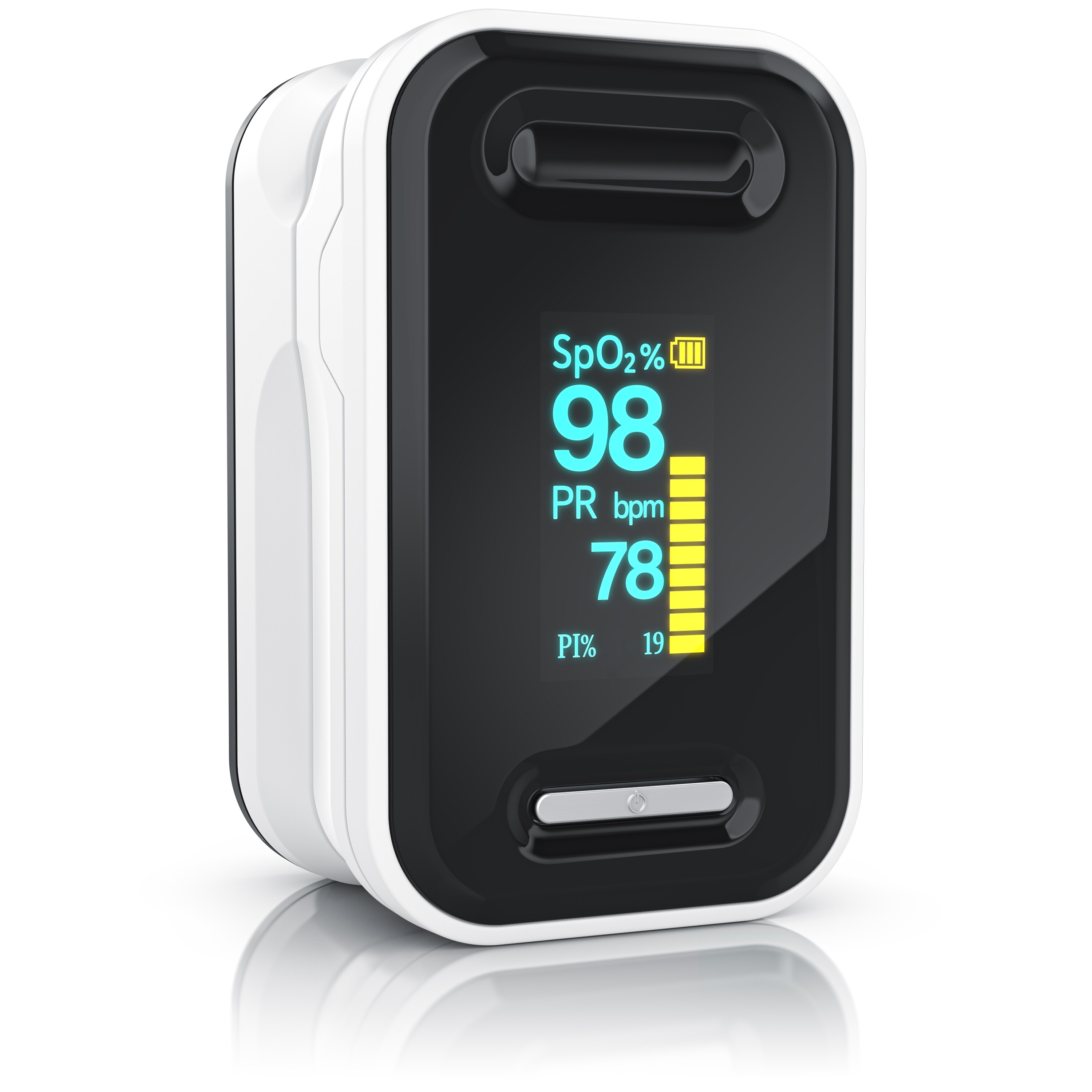 Medicinalis Pulsoximeter Finger - SpO2 Pulsmesser - Fingerpulsoximeter - Messung von Puls und Sauerstoffsättigung am Finger - OLED Display