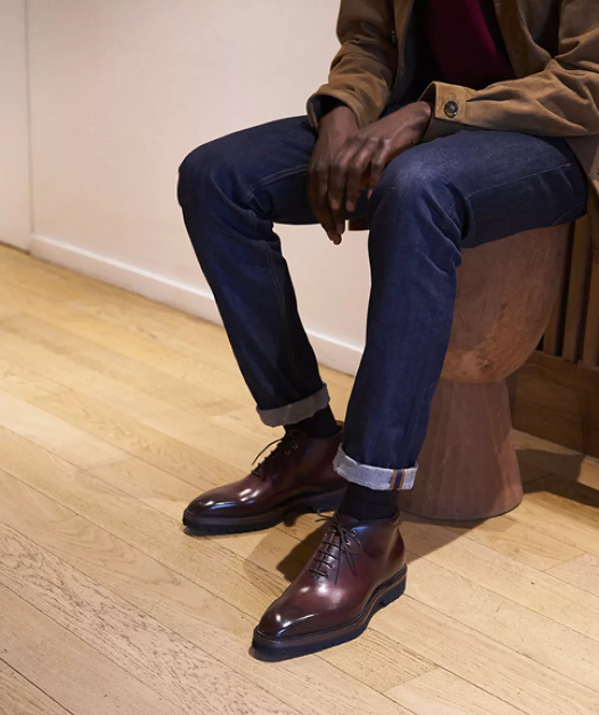 Bottines EMILIO Bordeaux Patiné