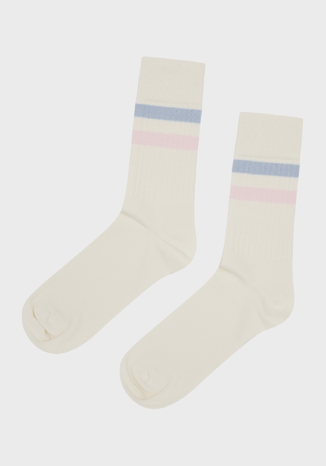 Klitmøller Collective Socken Retro Cotton Cream/Light Blue/Rose