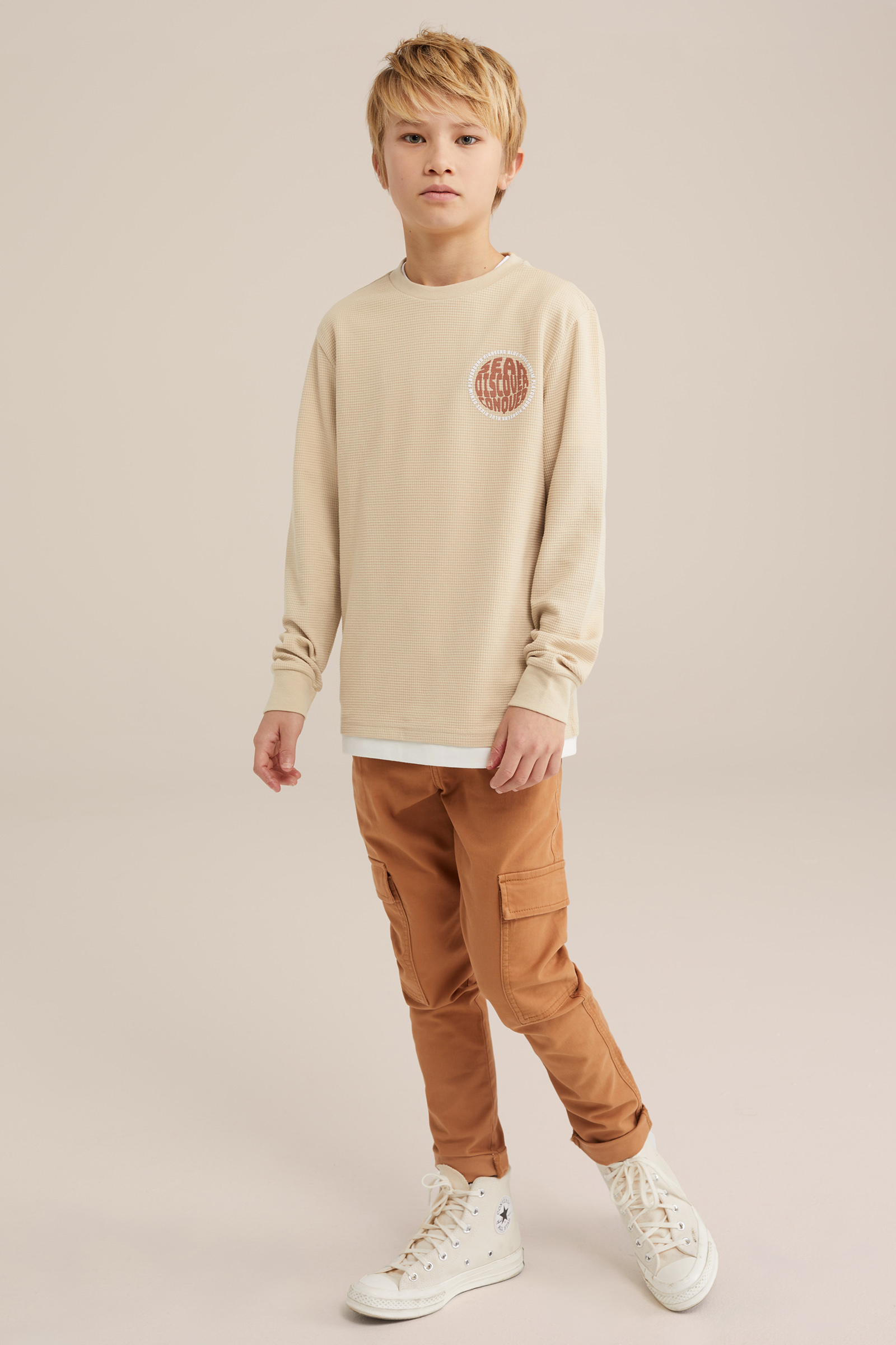 Jongens T-shirt met opdruk Blue Ridge Beige