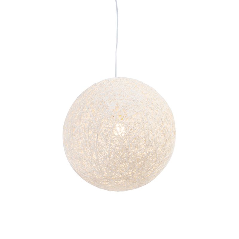 Landelijke hanglamp wit bol 35cm - Corda