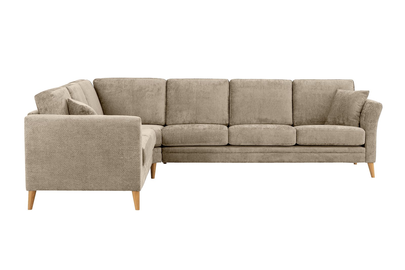 Eden hjørnesofa 23 hjørne i tekstil Movie 9 Cappuccino med ben i eik natur (15137).
