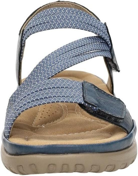 Rieker Blauwe Comfort Sandaal met Klittenbandsluiting Blue Dames
