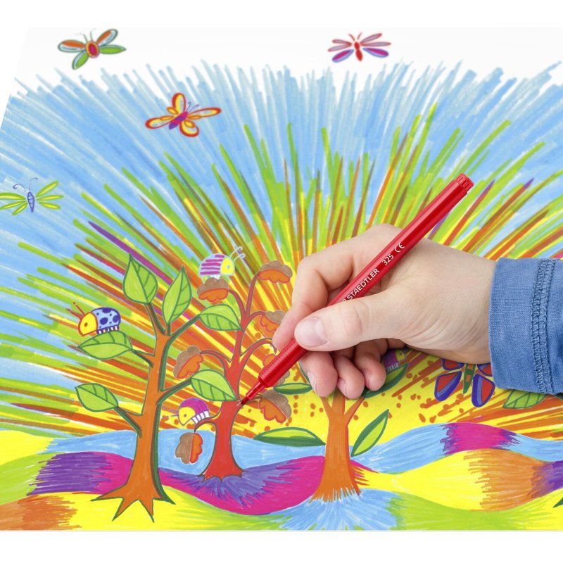 Stylo feutre staedtler 325 pointe moyenne 1mm pack de 24 couleurs assorties