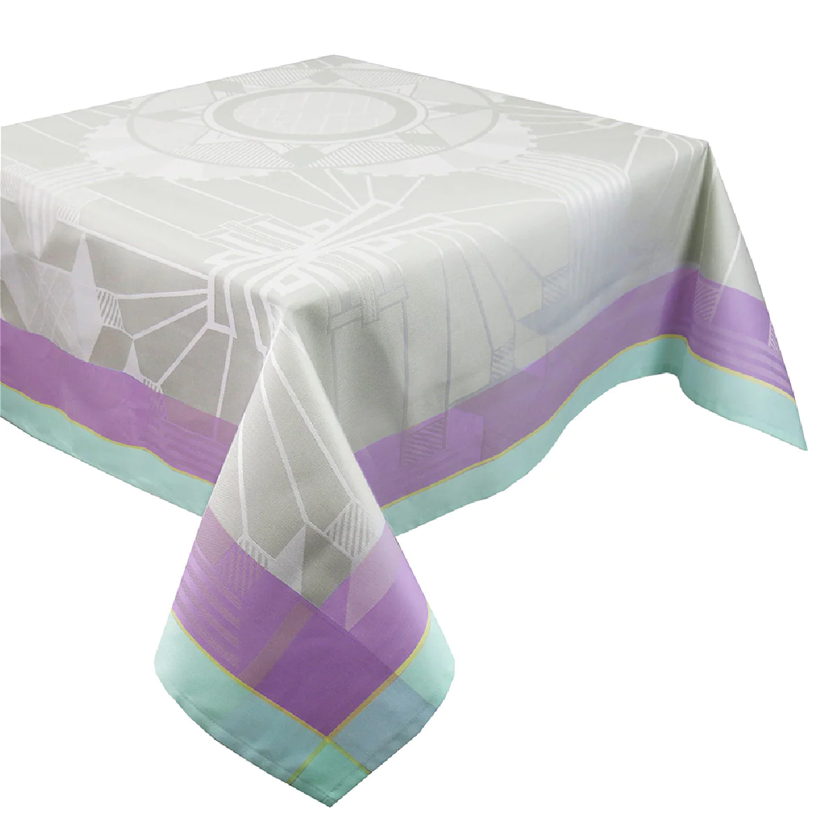 Nappe antitache déperlant pur coton gris 115x115 Garnier Thiebaut
