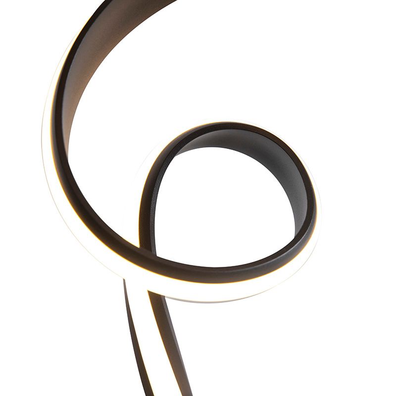 Design vloerlamp zwart incl. LED en dimmer - Twisted