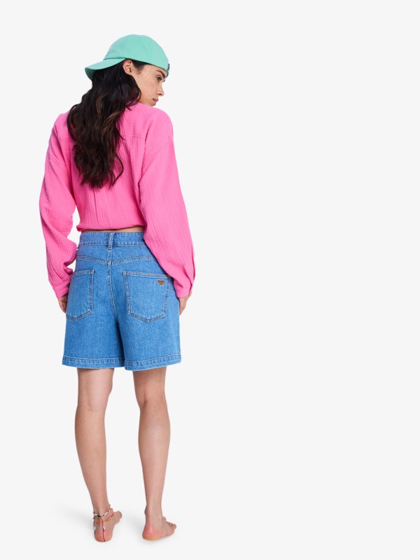 Island Hopper High Surf Wash Short en denim Bleu Femme