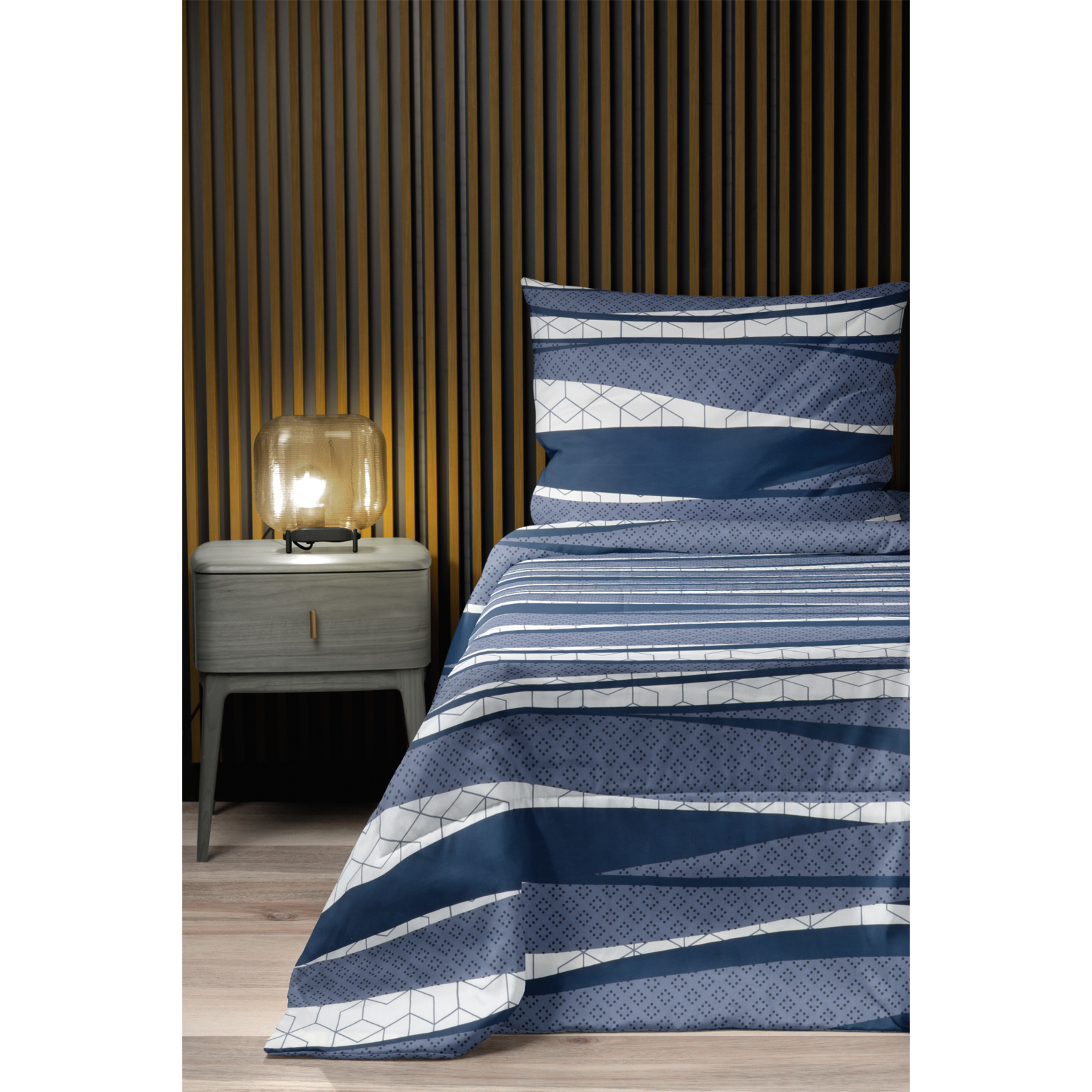 Bettwäsche Wellen blau 50x70 Kissenbezug