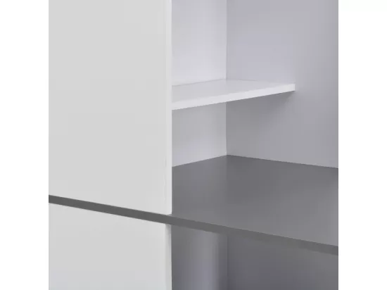 Table de bar avec armoire Blanc 115 x 59 x 200 cm
