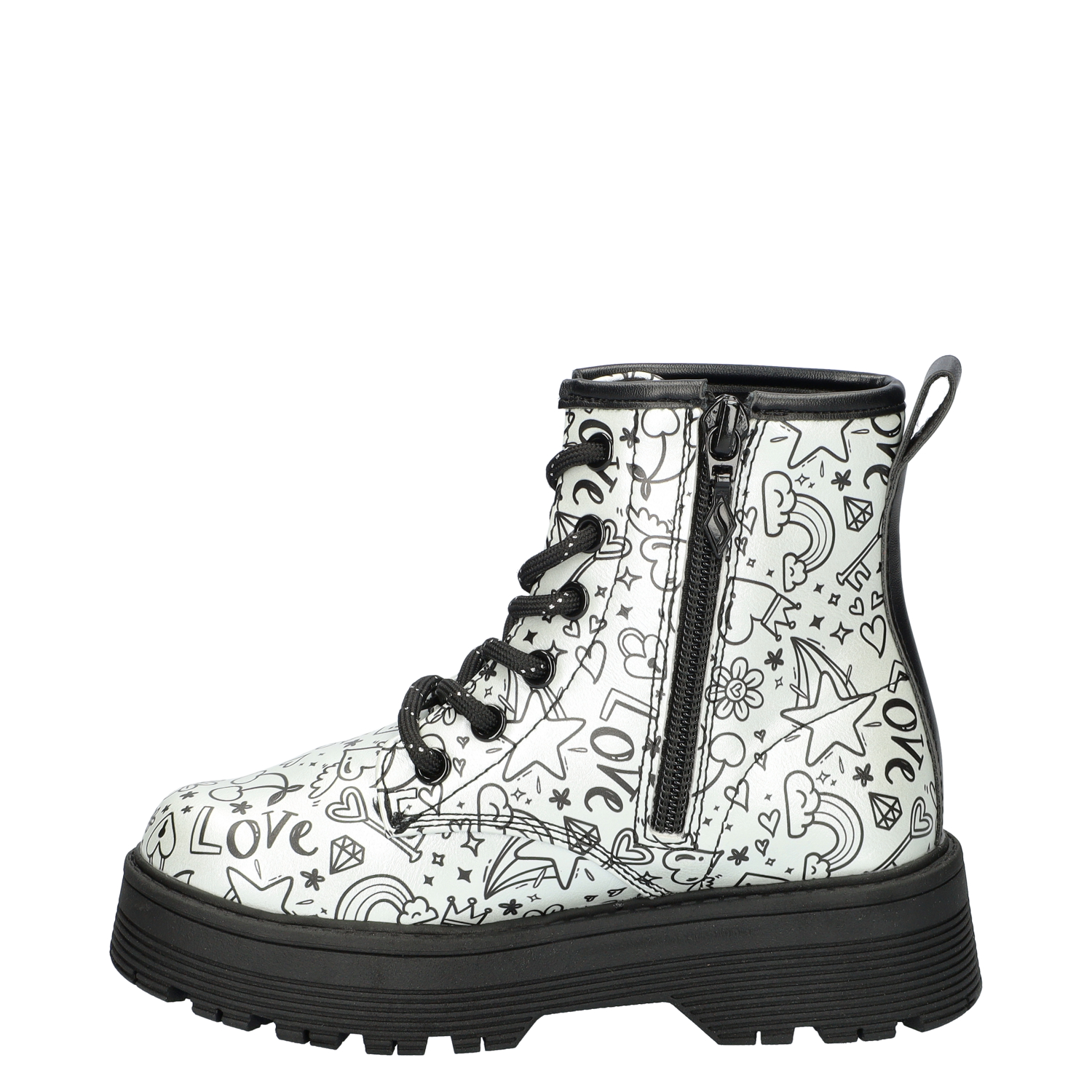 Gravlen-Hi meisjes veterboot Skechers Zilver