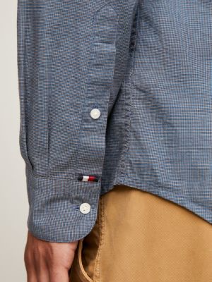 Camisa de corte regular com estampa pied-de-poule