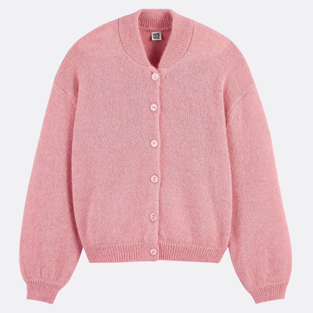 LA REDOUTE COLLECTIONS<br>Cardigã com gola alta, tricô grosso de alpaca mista