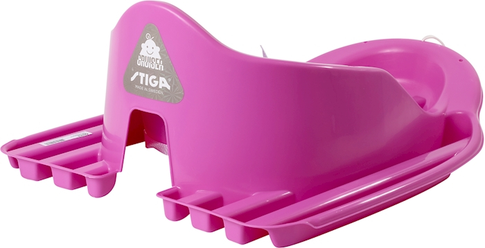 (67x55cm) Baby Cruiser Eco Winter Ski Bob Schlitten mit Sicherheitsgurt und Zugseil (74-6250-07) - Pink