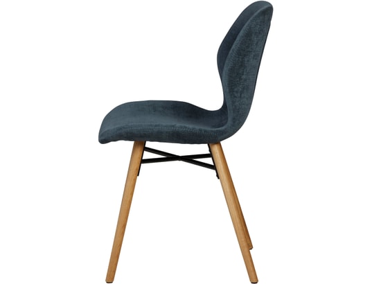 CONCEPT1 - Chaise Lot de 2 C. Keri bleu foncé tissu