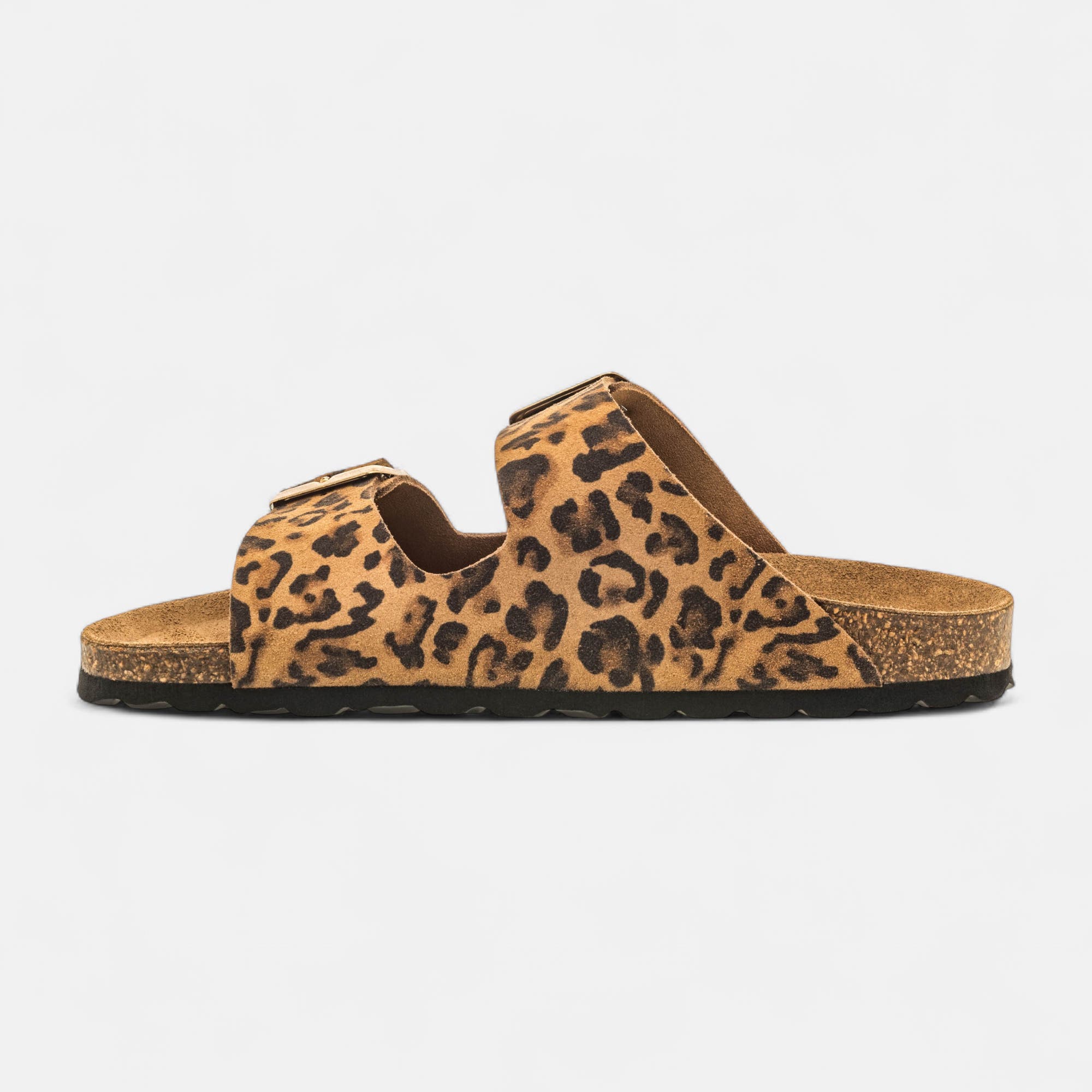 Mules semelle liège Femme en cuir camel