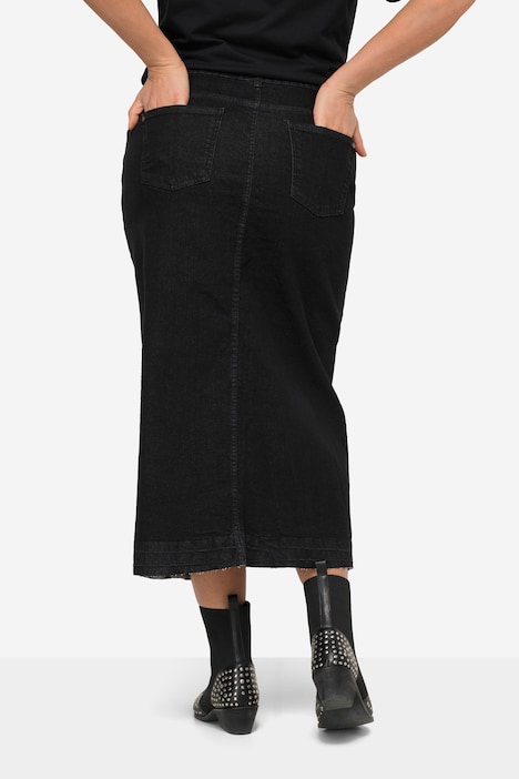 Maxi-Jeansrock, Straight Fit, 5-Pocket, Schlitz vorne