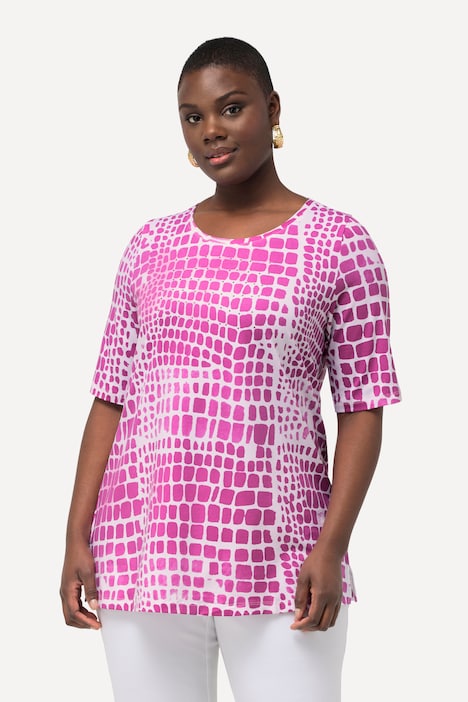 T-Shirt, Pima Cotton, Ziersteine, Rundhals, Halbarm