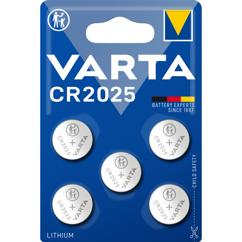 Varta Knopfbatterien, CR2025, 5 Stück