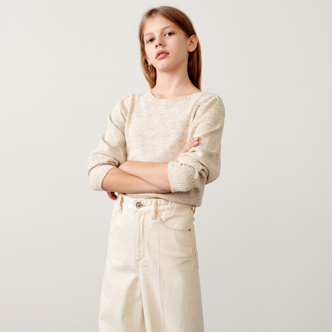 Bellerose Pull Gihour en Coton & Lin écru chiné
