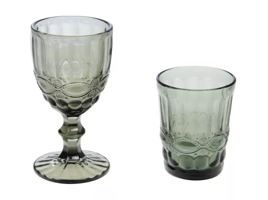 Boîte de 6 verres à pied gris