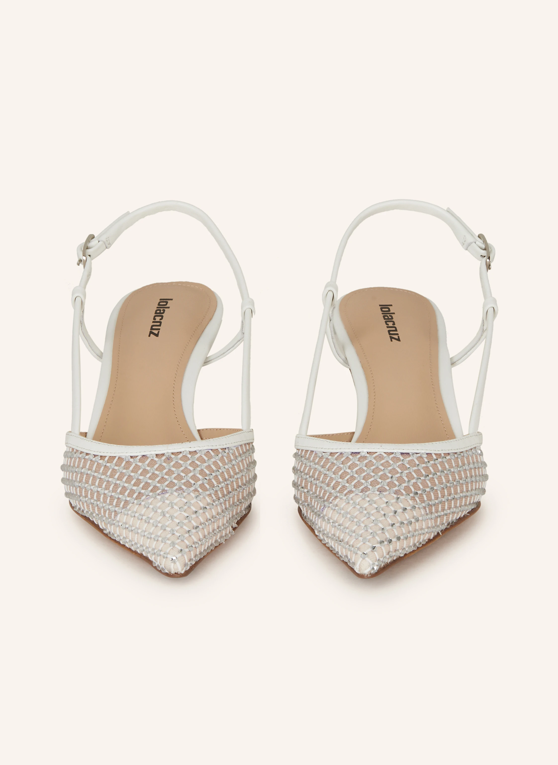 Lola Cruz Slingpumps mit Schmucksteinen