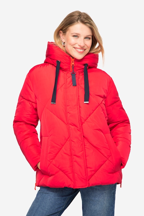Steppjacke, Laurasøn-Kapuze, verdeckter Zipper, lange Seitenzipper