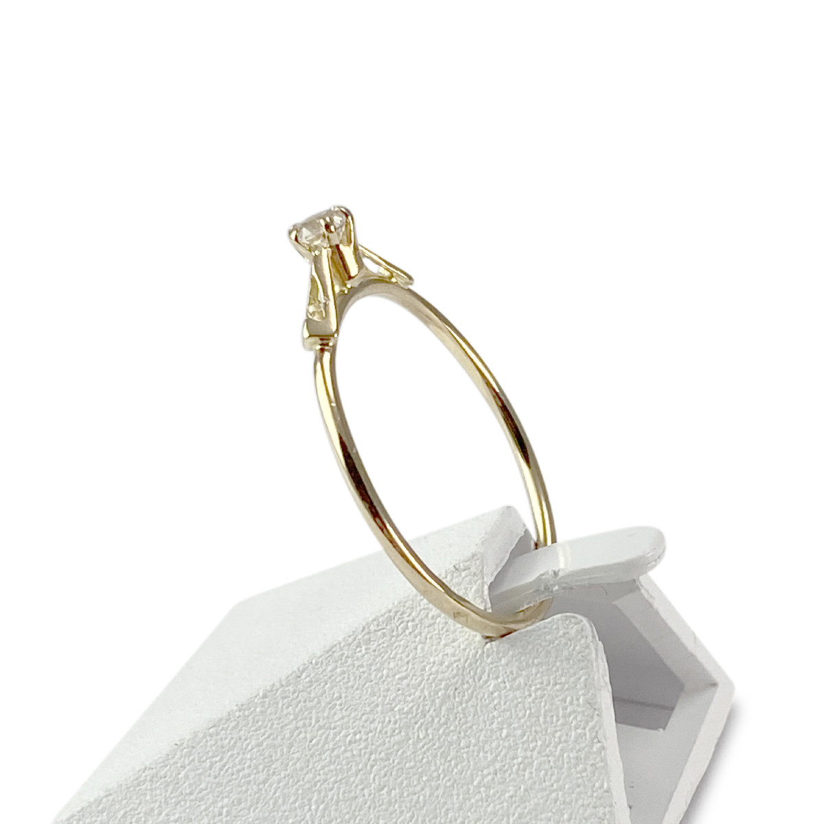Solitaire d'occasion or 750 jaune zirconia