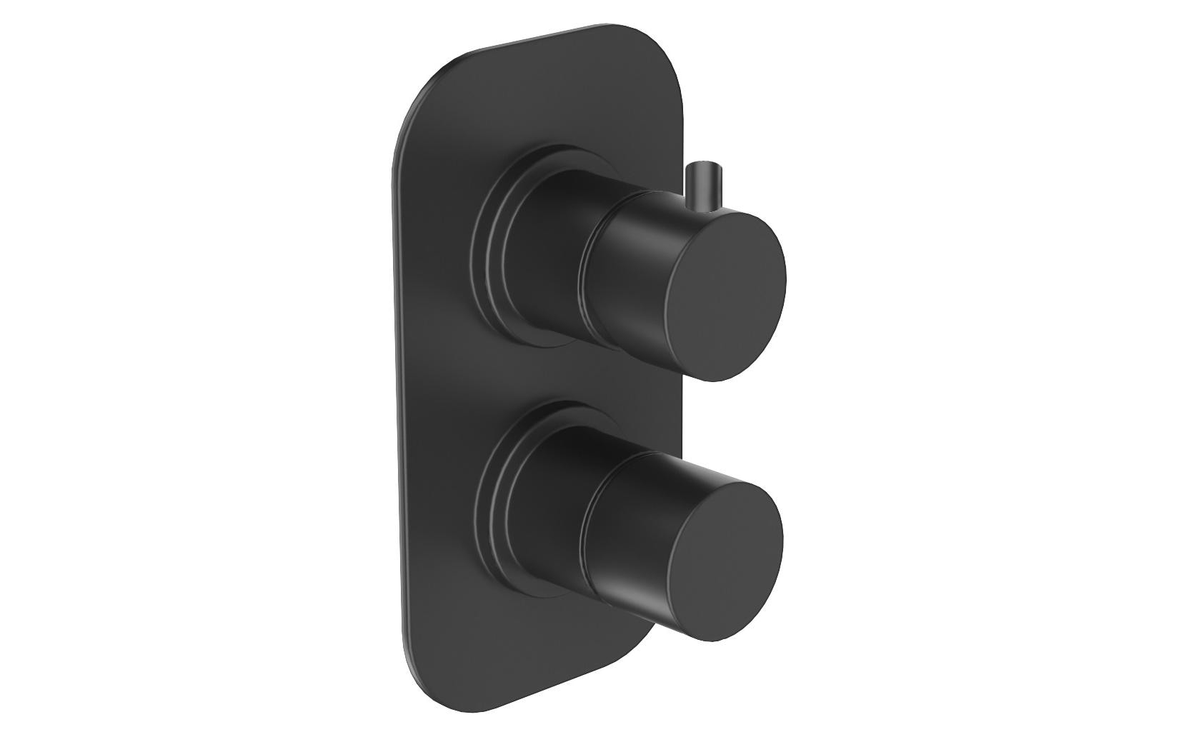 Badewannenarmatur ONE-B EHM Unterputz, Schwarz matt<br>Hochwertige Designer Unterputz-Brausebatterie mit 3-Wegeumsteller